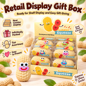 🥜 Googly-Eyed Peanut Squeeze Toy – Cartoon Character Fidget