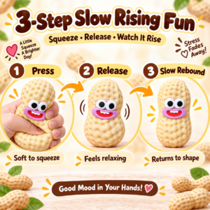 🥜 Googly-Eyed Peanut Squeeze Toy – Cartoon Character Fidget