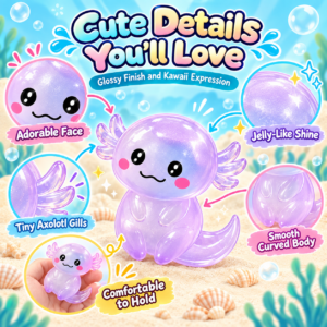🦎✨ Squishy Salamander Toy – Cute Cartoon Translucent Fidget