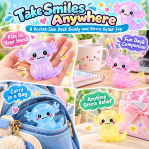 🦎✨ Squishy Salamander Toy – Cute Cartoon Translucent Fidget