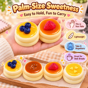 🍮✨ Cute Dessert Pudding Squishy Toy – Slow Rising Food Sensory Squeeze Toy, Kawaii Pudding Fidget Collectible