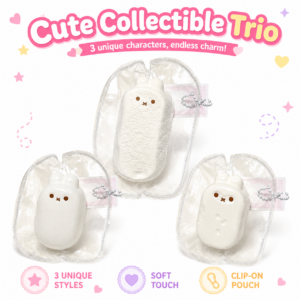 🐰🤍 White Bunny Ear Squishy Toy – Cute Animal Fidget Collectible
