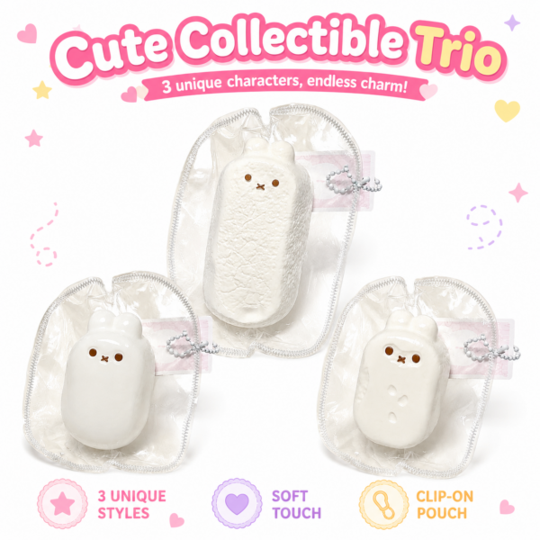 🐰🤍 White Bunny Ear Squishy Toy – Cute Animal Fidget Collectible