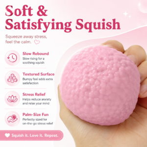🍓🧁Crunchy Handmade Textured Squishy Ball Collection – Colorful ASMR Sensory Squeeze & Fidget Toys