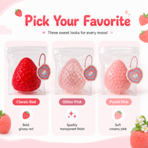 🍓 Strawberry Squishy Toy – Kawaii Cream-Topped Fidget Collectible