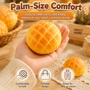 🍞🧡 Realistic Pineapple Bun Stress Relief Squeeze Toy