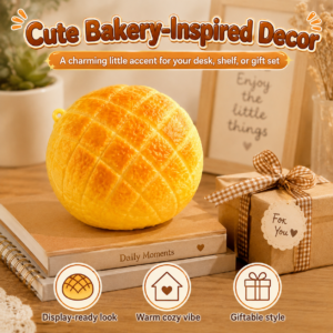 🍞🧡 Realistic Pineapple Bun Stress Relief Squeeze Toy