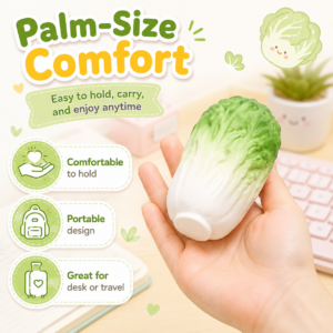 🥬✨ Handmade Cabbage Ball Toy – Kawaii Pastel Squeeze Fidget Collectible