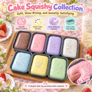 🍰🍓 Pastel Dessert Squishy Cakes – Food-Themed Fidget Toy Wholesale