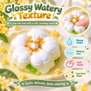 🌸🍡 Flower-Shaped Chinese Food Squishy Toy - Kawaii Fidget Collectible