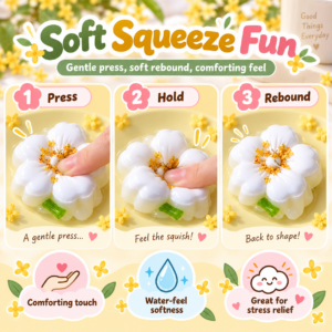 🌸🍡 Flower-Shaped Chinese Food Squishy Toy - Kawaii Fidget Collectible