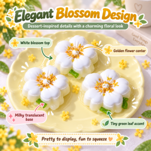 🌸🍡 Flower-Shaped Chinese Food Squishy Toy - Kawaii Fidget Collectible