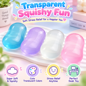 🧼✨ Translucent Squishy Toy Assortment – Glossy Pastel Squeeze Toys