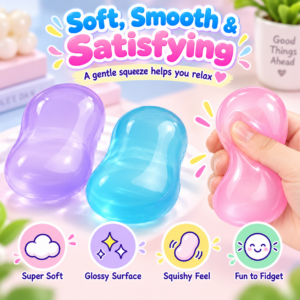 🧼✨ Translucent Squishy Toy Assortment – Glossy Pastel Squeeze Toys