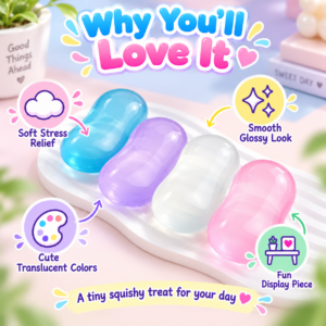 🧼✨ Translucent Squishy Toy Assortment – Glossy Pastel Squeeze Toys