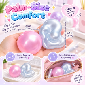 🟣🔵 Pearlescent Pastel Squeeze Balls – Round & Animal Squishy Fidget Assortment