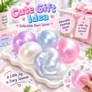 🟣🔵 Pearlescent Pastel Squeeze Balls – Round & Animal Squishy Fidget Assortment