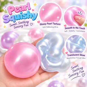 🟣🔵 Pearlescent Pastel Squeeze Balls – Round & Animal Squishy Fidget Assortment