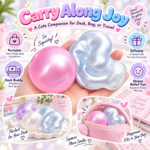 🟣🔵 Pearlescent Pastel Squeeze Balls – Round & Animal Squishy Fidget Assortment