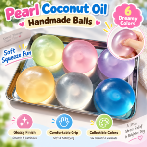 🌈✨ 6-Piece Colorful Translucent Round Ball Set in Metal Tray