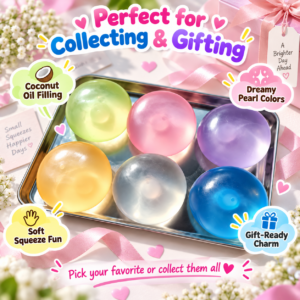 🌈✨ 6-Piece Colorful Translucent Round Ball Set in Metal Tray