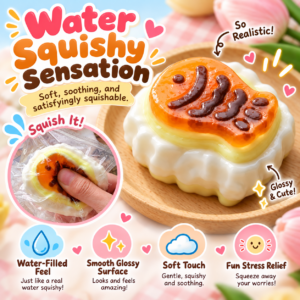 🐟🍡 Taiyaki Squishy Toy – Kawaii Food Fidget Collectible