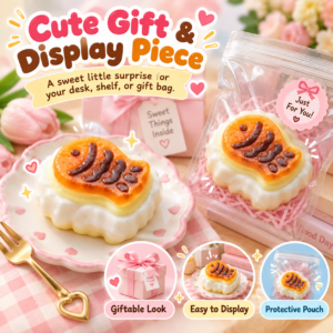 🐟🍡 Taiyaki Squishy Toy – Kawaii Food Fidget Collectible