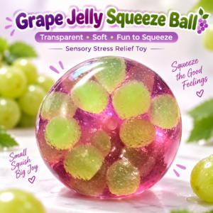 🍇 Translucent Green Sphere Squishy Ball | Grape Purple Squishy Toy