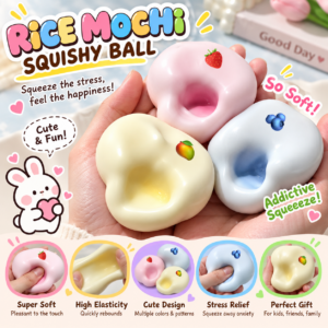 🍓✨ Cute Fruit-Themed Squishy Ball – Kawaii Pastel Squeeze Toy
