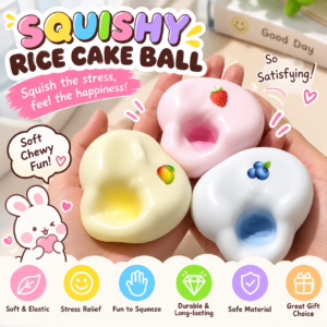 🍓✨ Cute Fruit-Themed Squishy Ball – Kawaii Pastel Squeeze Toy