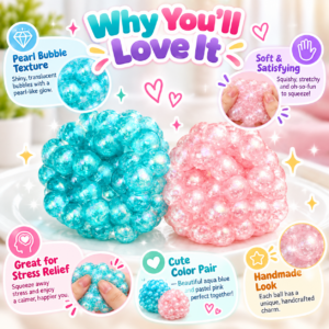 🫧🌸 Pearl Hand-Made Ball – Cute Pastel Stretchy Fidget Toy