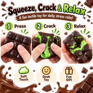 🍫🍬 Chocolate & Candy Squishy Toy Assortment | Cute Cracked-Chocolate Fidget Squishies