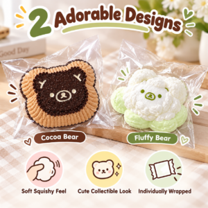 🐻🍌 Cute Animal Squishy Toys – Bear, Scallop & Banana Squishy Assortment