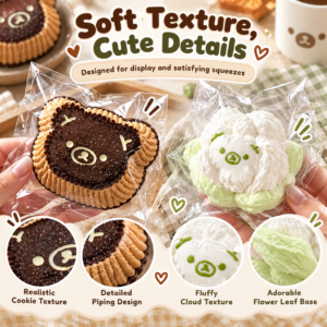 🐻🍌 Cute Animal Squishy Toys – Bear, Scallop & Banana Squishy Assortment