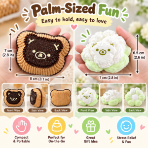 🐻🍌 Cute Animal Squishy Toys – Bear, Scallop & Banana Squishy Assortment