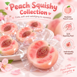 🍑 Peach-Shaped Squeeze Toy – Realistic Fruit Fidget Fun