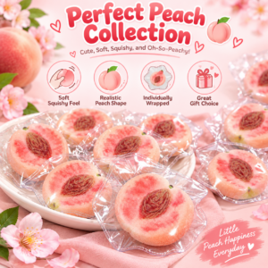 🍑 Peach-Shaped Squeeze Toy – Realistic Fruit Fidget Fun