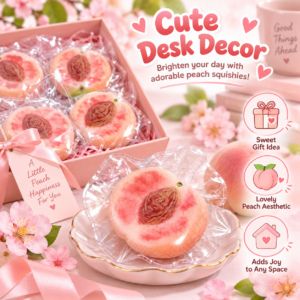 🍑 Peach-Shaped Squeeze Toy – Realistic Fruit Fidget Fun