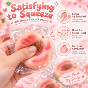 🍑 Peach-Shaped Squeeze Toy – Realistic Fruit Fidget Fun