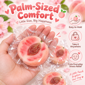 🍑 Peach-Shaped Squeeze Toy – Realistic Fruit Fidget Fun