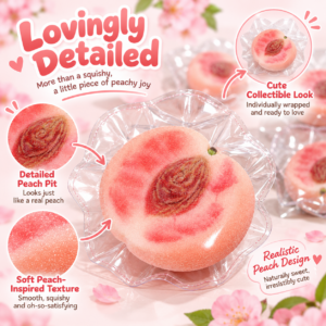 🍑 Peach-Shaped Squeeze Toy – Realistic Fruit Fidget Fun