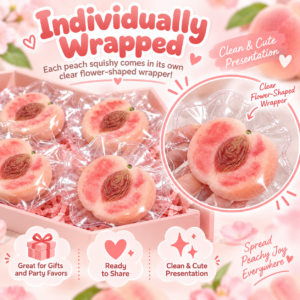 🍑 Peach-Shaped Squeeze Toy – Realistic Fruit Fidget Fun