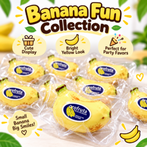 🍌 Yellow & Green Banana Fidget Squeeze Toys – Natural Fresh-Produce Style in Clear Clamshell