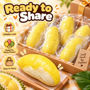 🧁🥐 Durian Cream Bun Squishy – Vintage Newspaper Wholesale Toy Pick