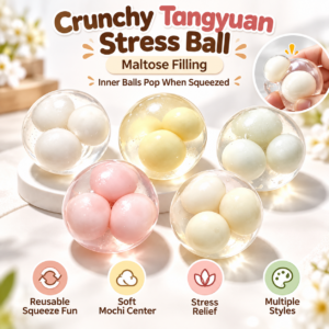 🌈🫧 Clear Shell Squishy Pastel Stress Balls – Candy Sphere Squeeze Toy