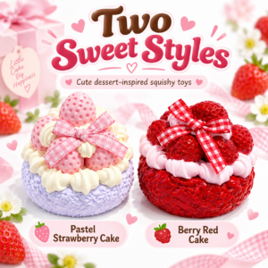 🍰🎀 Pastel Strawberry Mini Cake Decorative Collectible – Wholesale