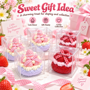 🍰🎀 Pastel Strawberry Mini Cake Decorative Collectible – Wholesale