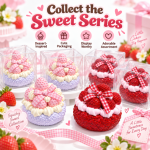 🍰🎀 Pastel Strawberry Mini Cake Decorative Collectible – Wholesale
