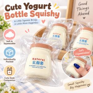 🧃🤍 Lactic Acid Bacteria Drink Squeeze Toy – White & Peach Fidget Bottle