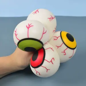 Collection of colorful eyeball squishies